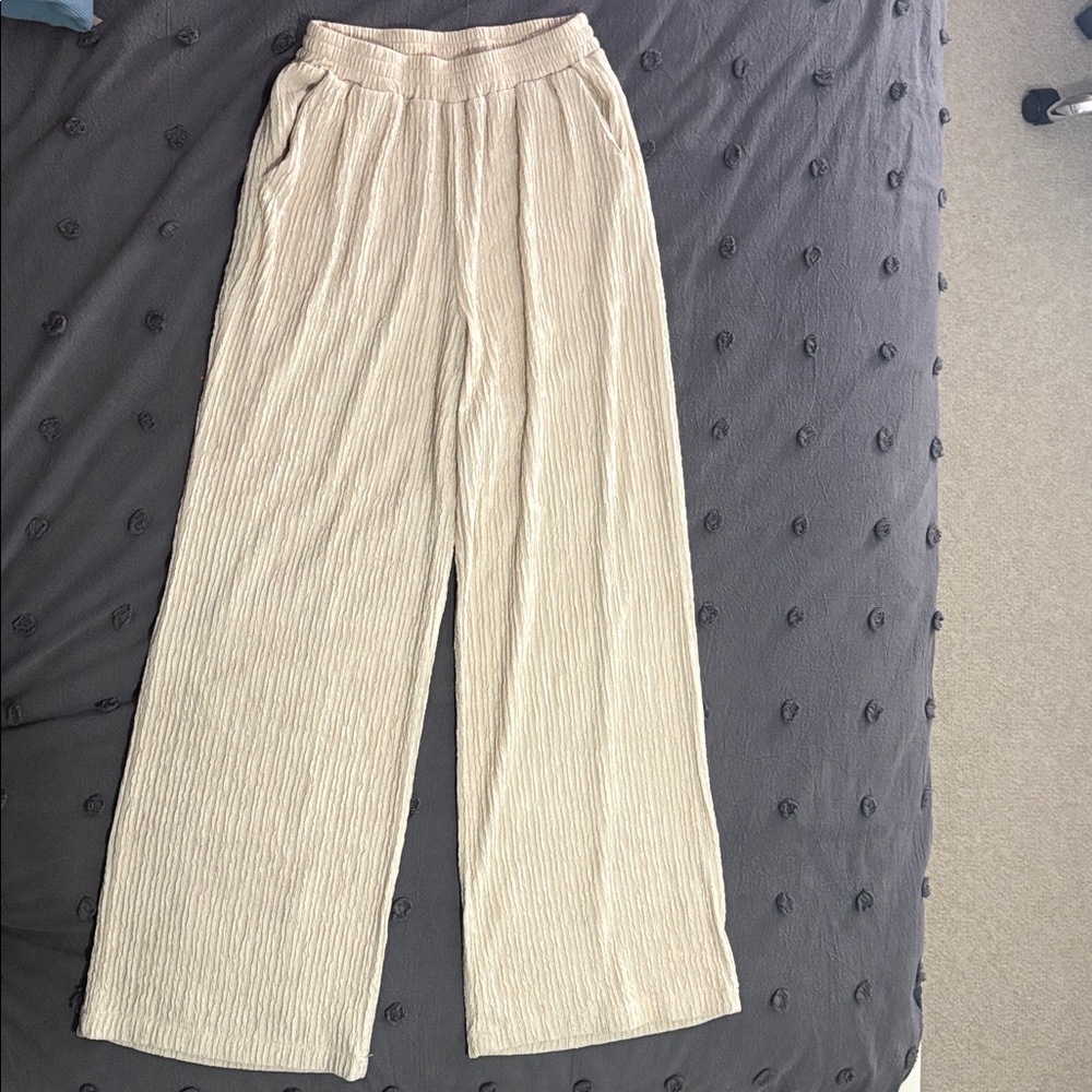 SHEIN Cream Wide Leg Pants
